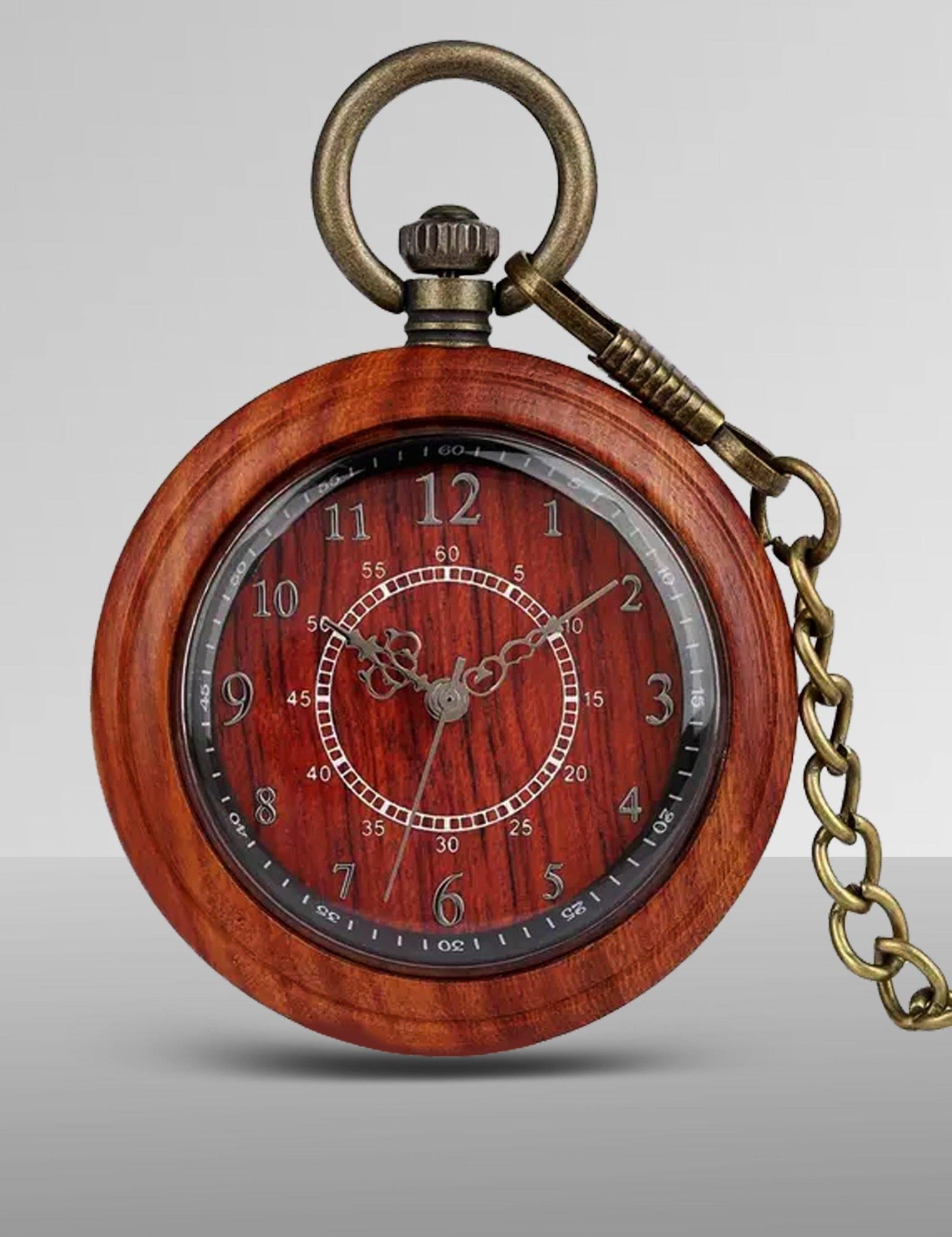 Double Circle Wooden Pocket Watch - The BIG Boy Shop