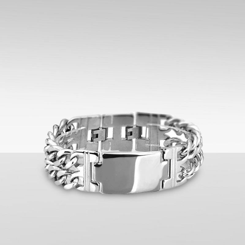Stainless Steel Bracelet w/Engraving Plate - The BIG Boy Shop