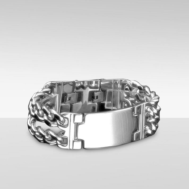 Stainless Steel Bracelet w/Engraving Plate - The BIG Boy Shop