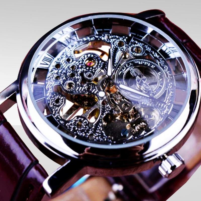 Transparent Case Luxury Leather Watch - The BIG Boy Shop
